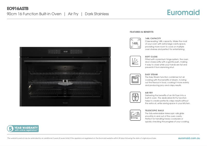 First page image of the manual for EO916ASTB