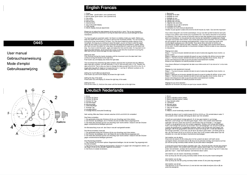 First page image of the manual for 0445