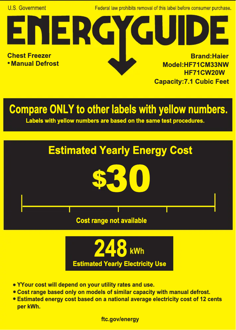 First page image of the manual for HF71CW20W