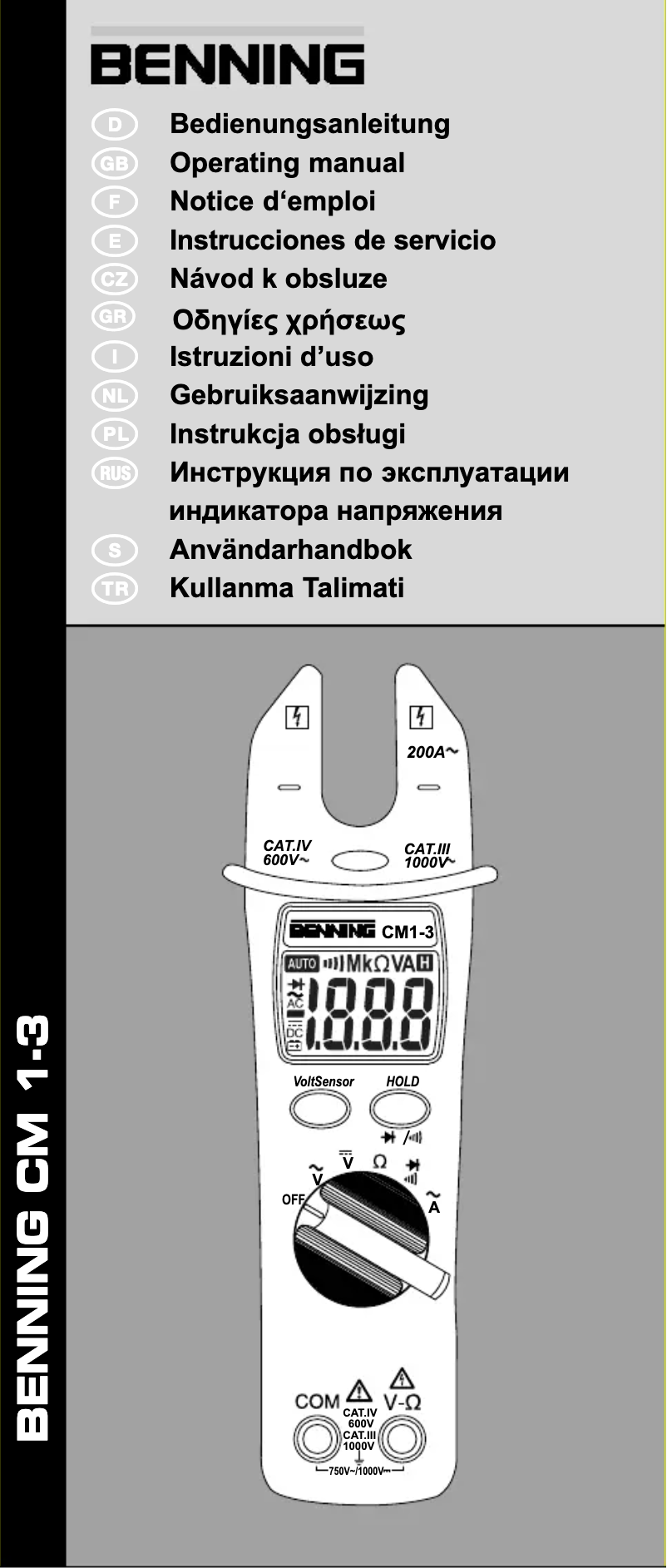 Page 1 of the manual User Manual BENNING CM 1-1