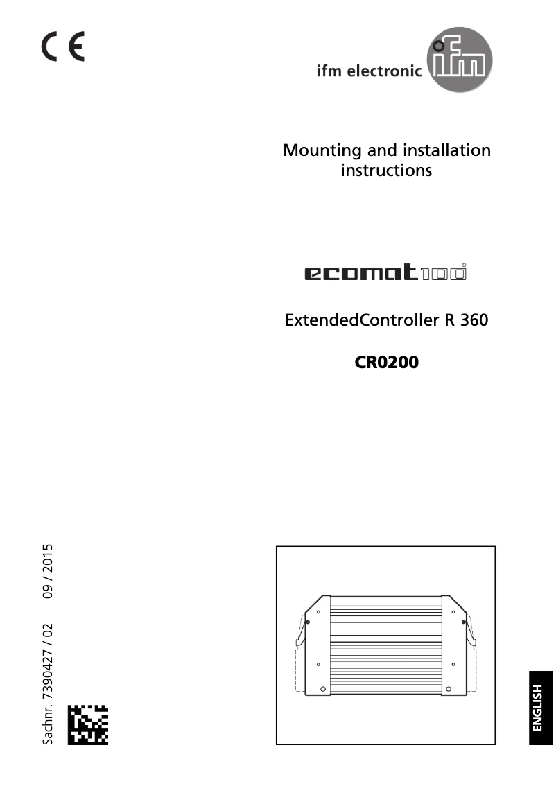 Page 1 of the manual User Manual IFM CR0200
