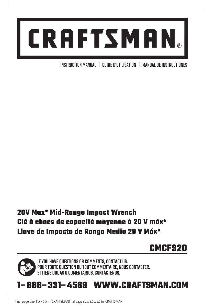First page image of the manual for CMCF920B