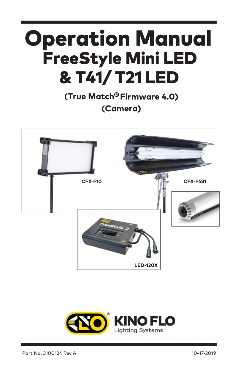 Page 1 of the manual User Manual Kino Flo FreeStyle LED Tube