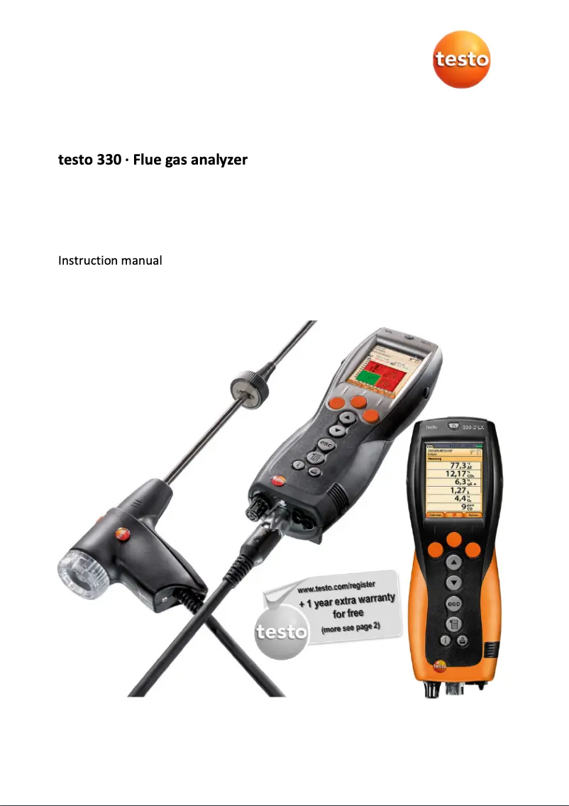 Page 1 of the manual User Manual Testo 330-1