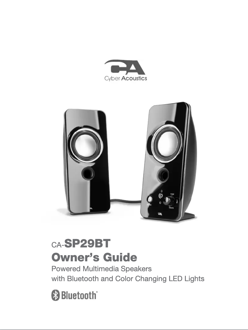 First page image of the manual for CurveLight CA-SP29BT