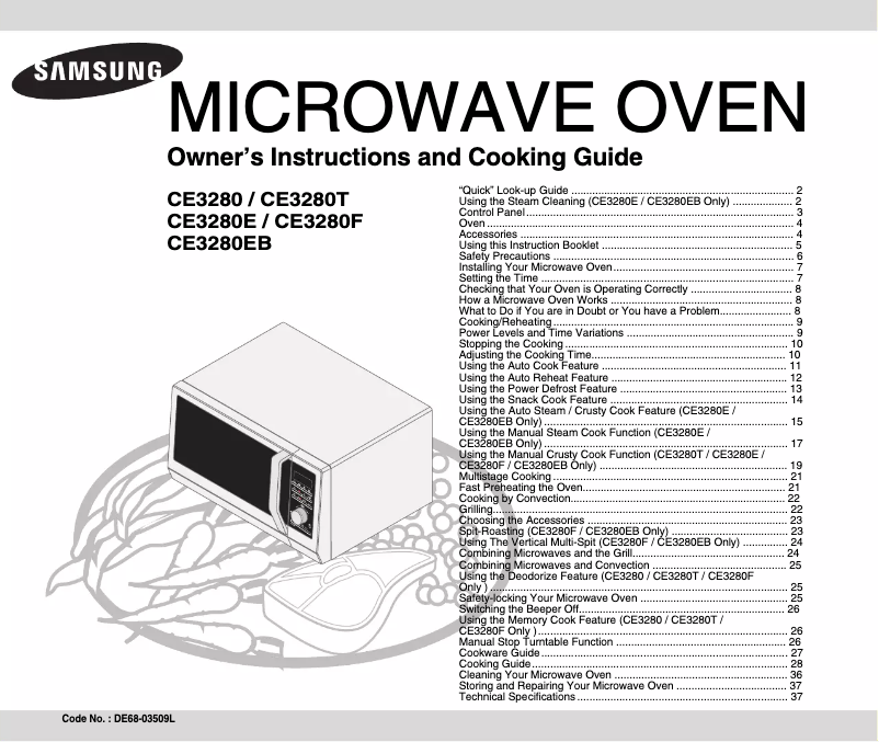 Page 1 of the manual User Manual Samsung CE3280EB