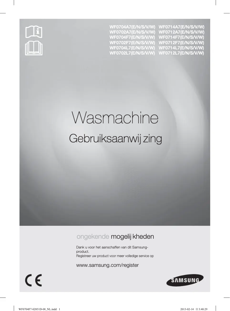 Page 1 of the manual User Manual Samsung WF0704F7W
