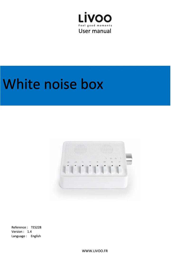 First page image of the manual for TES228