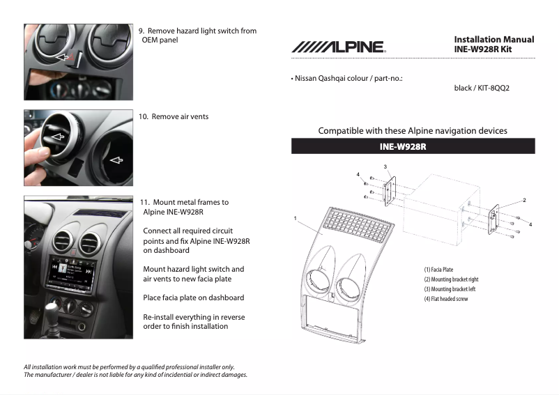 First page image of the manual for KIT-8QQ2