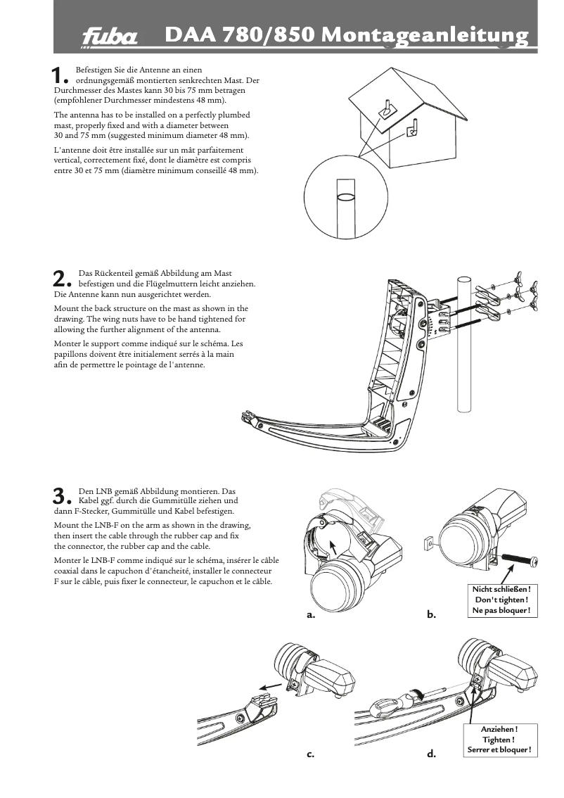 Page 1 de la notice Manuel utilisateur Fuba DAA 850 A SAT