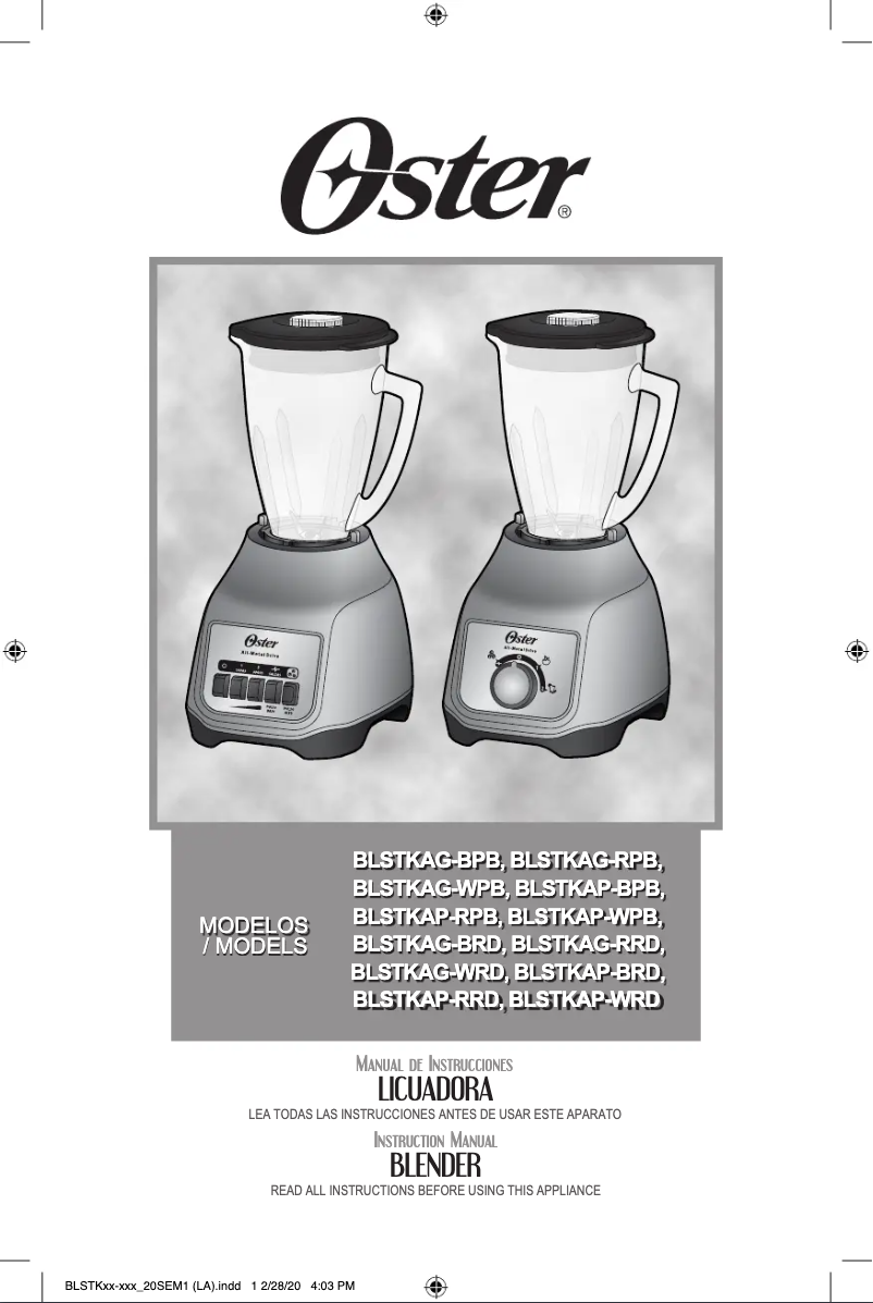 First page image of the manual for BLSTKAGBPB-013