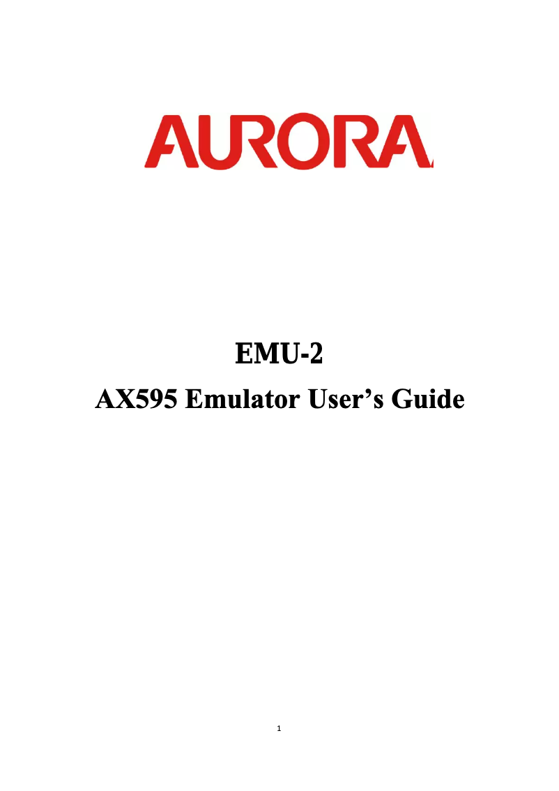 Page 1 of the manual User Manual Aurora EMU-2