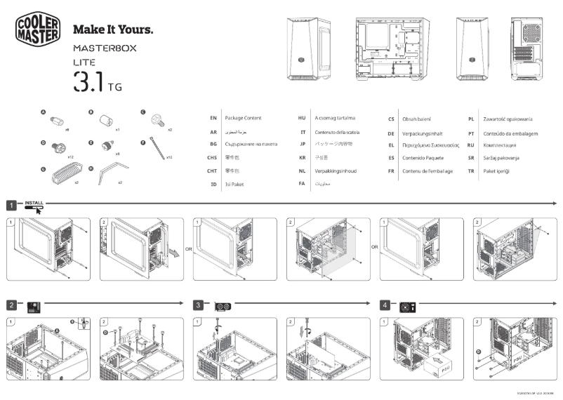 Page 1 of the manual User Manual Cooler Master MasterBox Lite 3.1