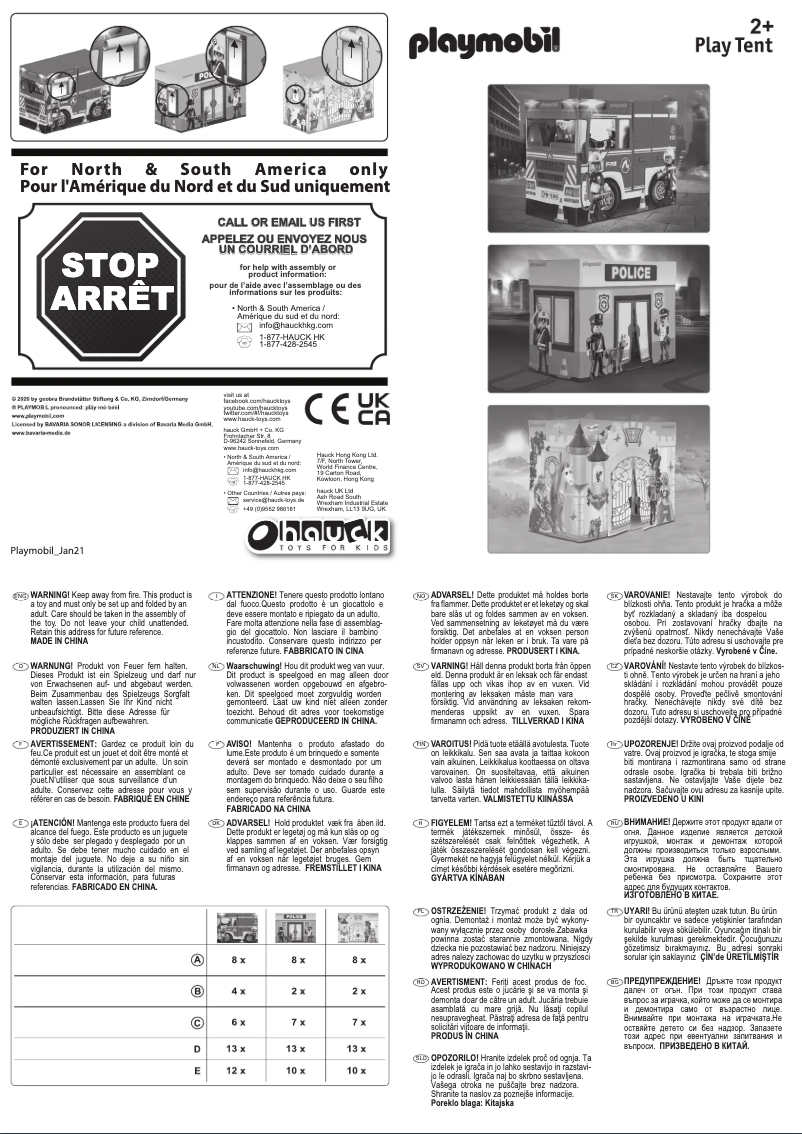 Image de la première page du manuel de l'appareil Playmobil Tent