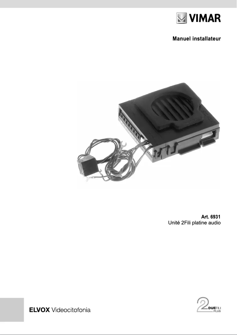 First page image of the manual for ELVOX 6931