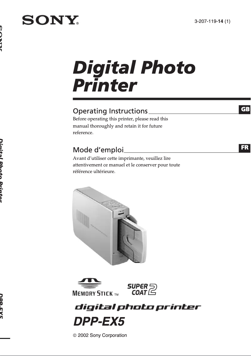 Page 1 of the manual User Manual Sony DPP-EX5