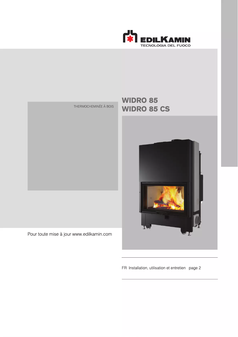 Page 1 of the manual User Manual Edilkamin WIDRO 85 cs