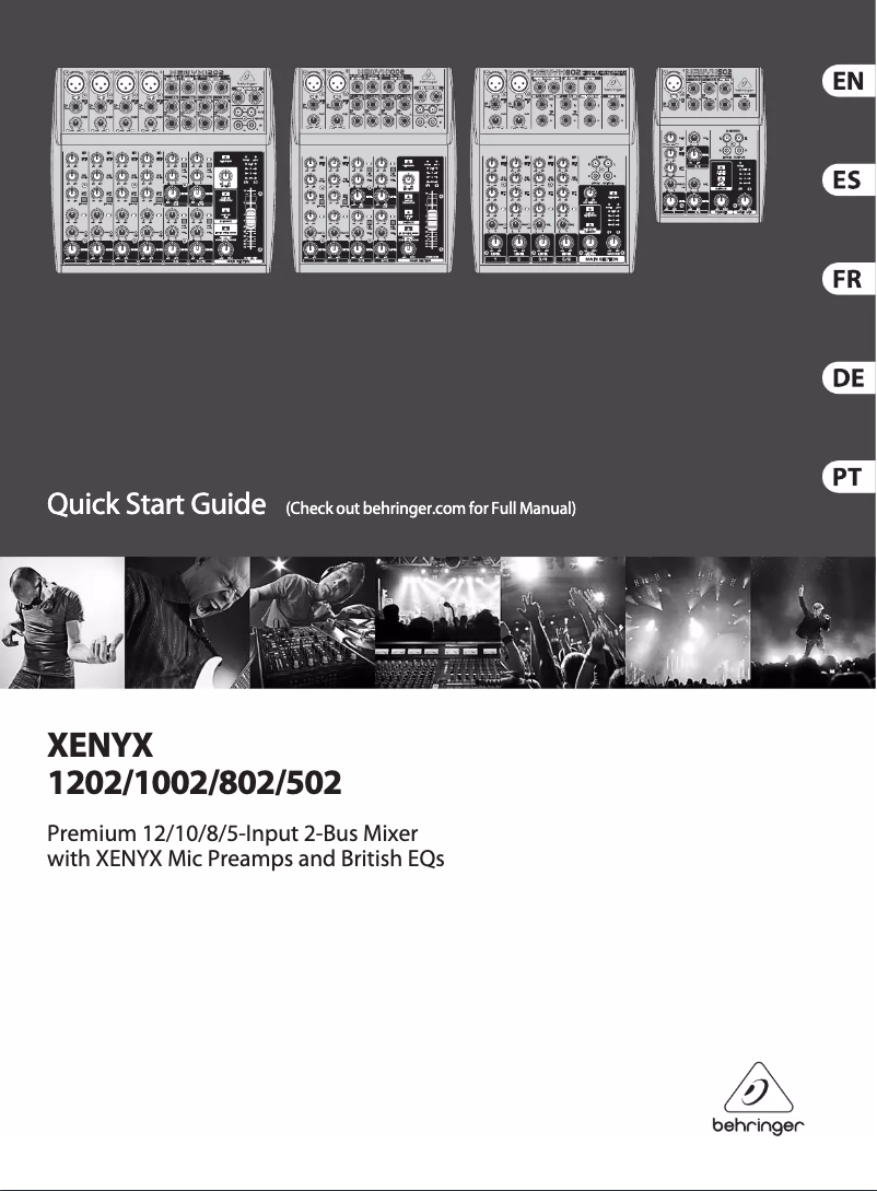 Page 1 of the manual User Manual Behringer Xenyx 1202