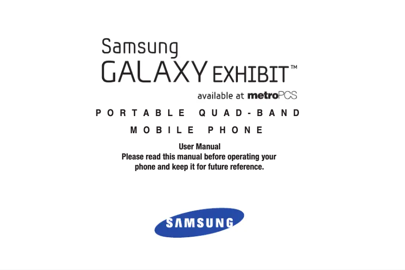 First page image of the manual for Galaxy Exhibit