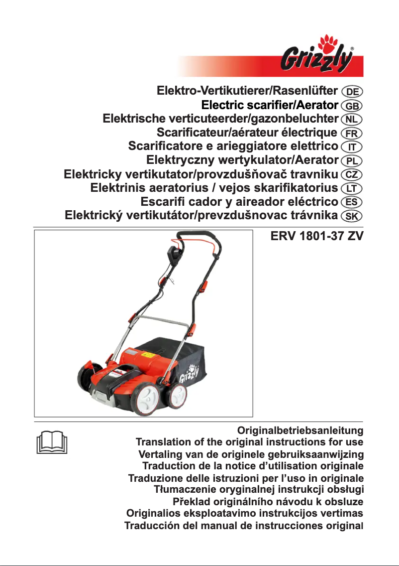 First page image of the manual for ERV 1801-37 ZV