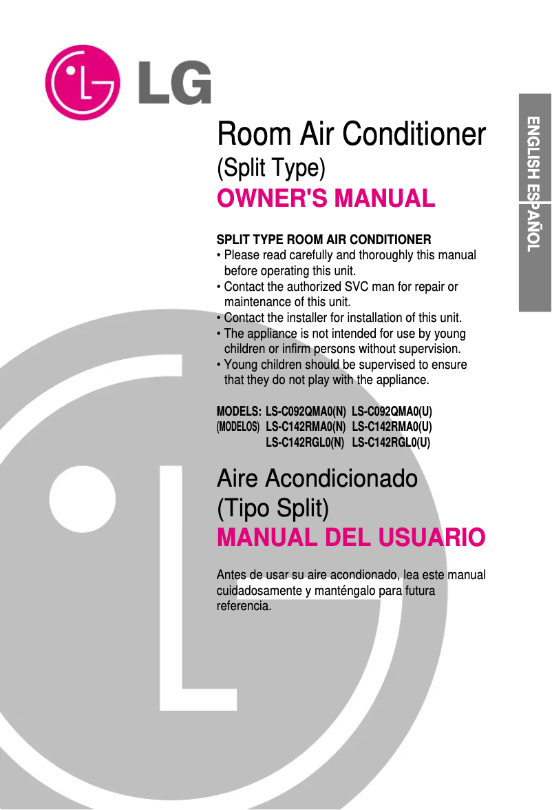 First page image of the manual for TSNC102LBA0