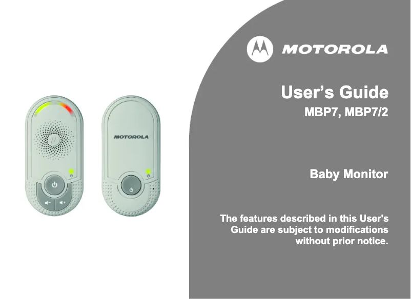 Page 1 of the manual User Manual Motorola MBP7-2
