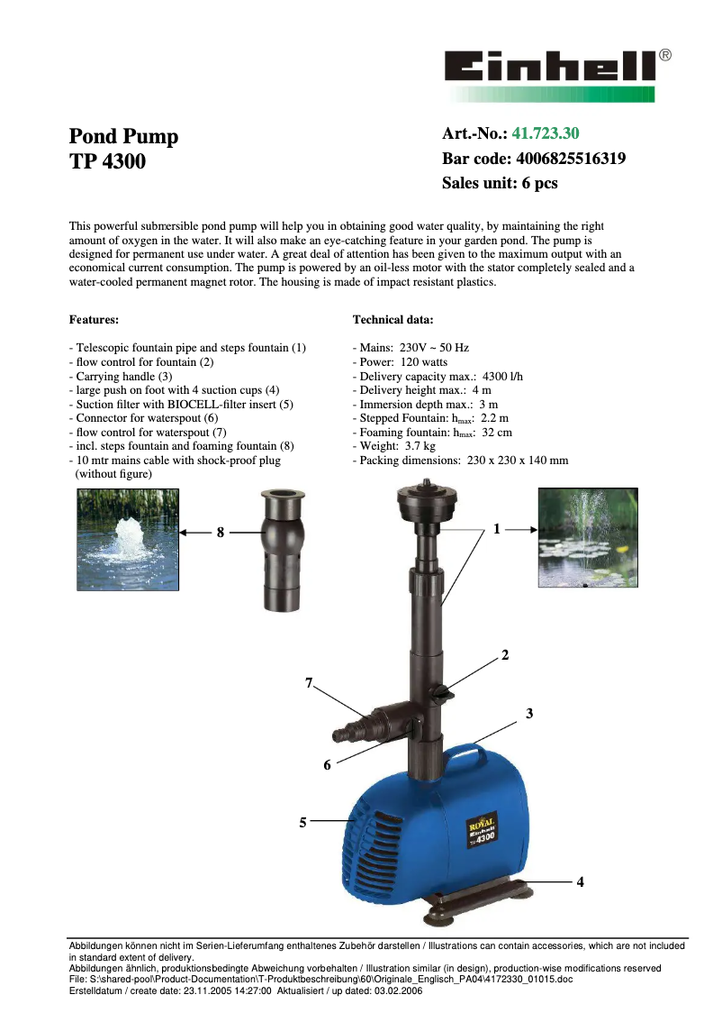 First page image of the manual for Royal TP 4300