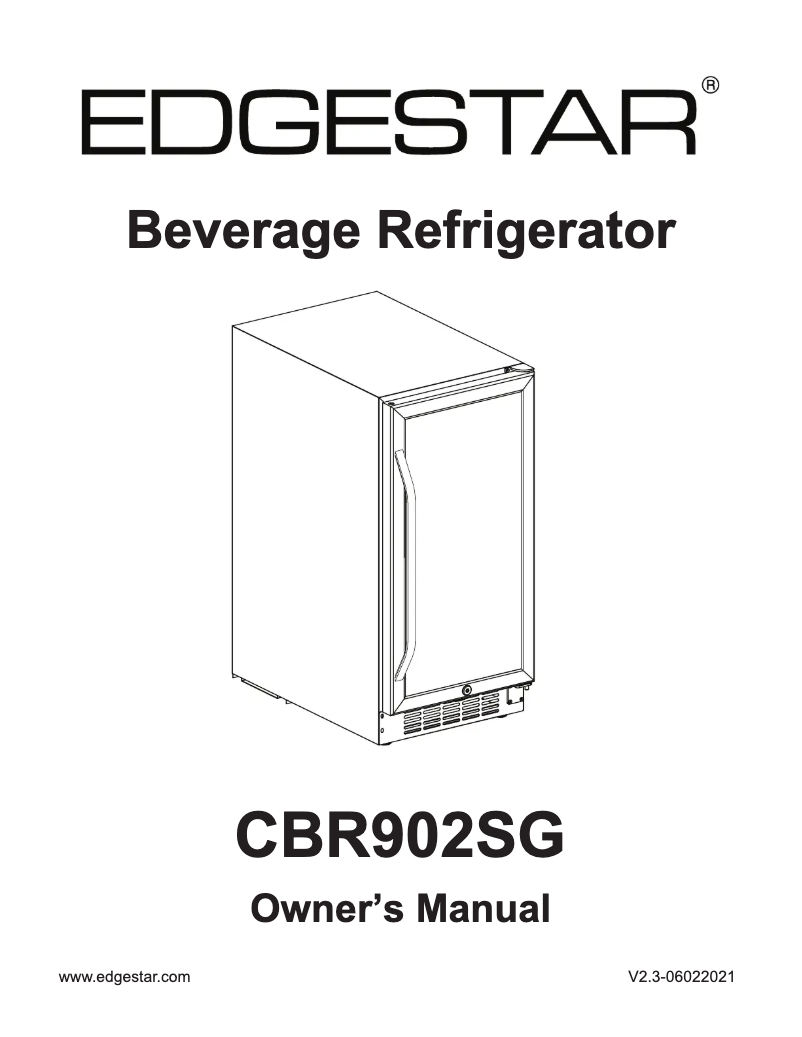 Page 1 of the manual User Manual EdgeStar CBR902SG