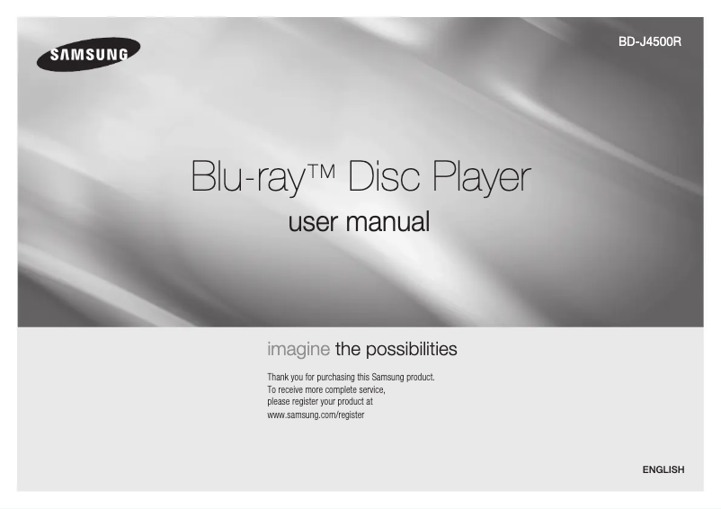 Page 1 of the manual User Manual Samsung BD-J4500