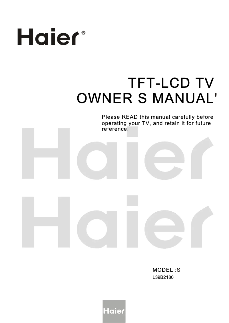 First page image of the manual for L39B2180