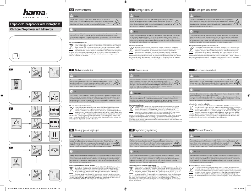 Page 1 of the manual User Manual Hama Basic 3042