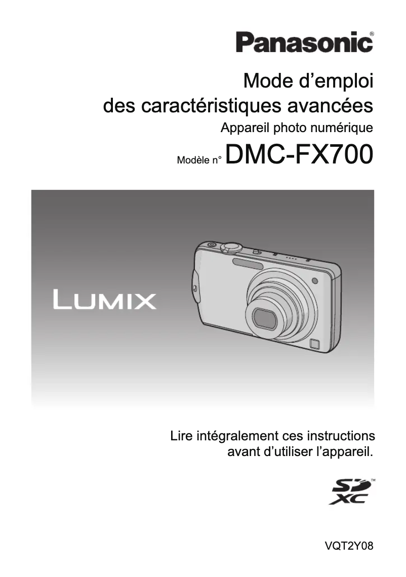 First page image of the manual for Lumix DMC-FX700