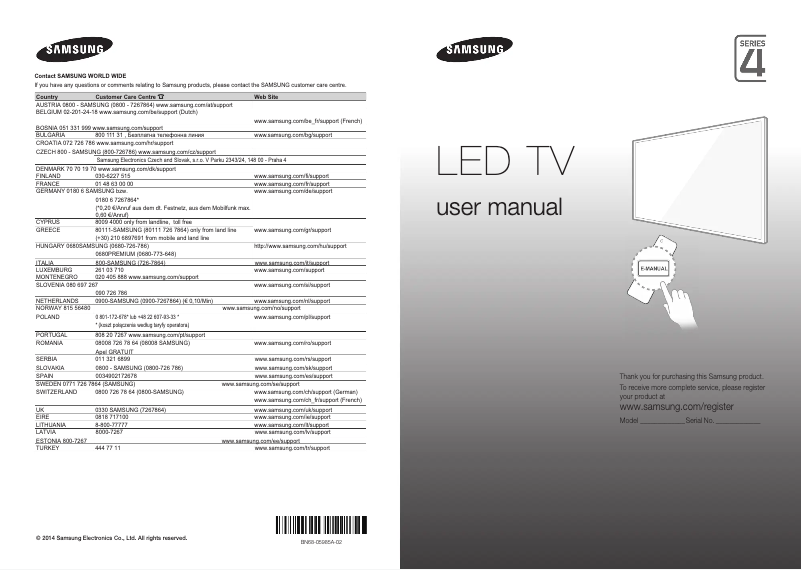 Page 1 of the manual User Manual Samsung UE32H4580AS