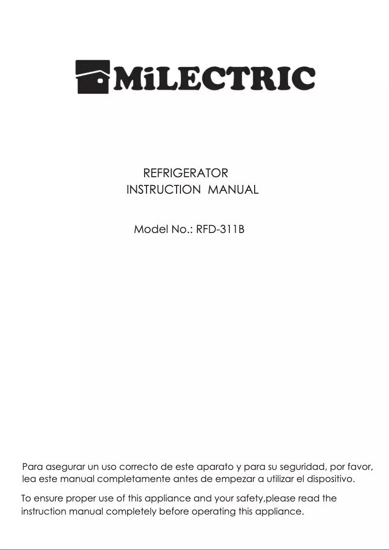 Page 1 of the manual User Manual Milectric RFD-311B