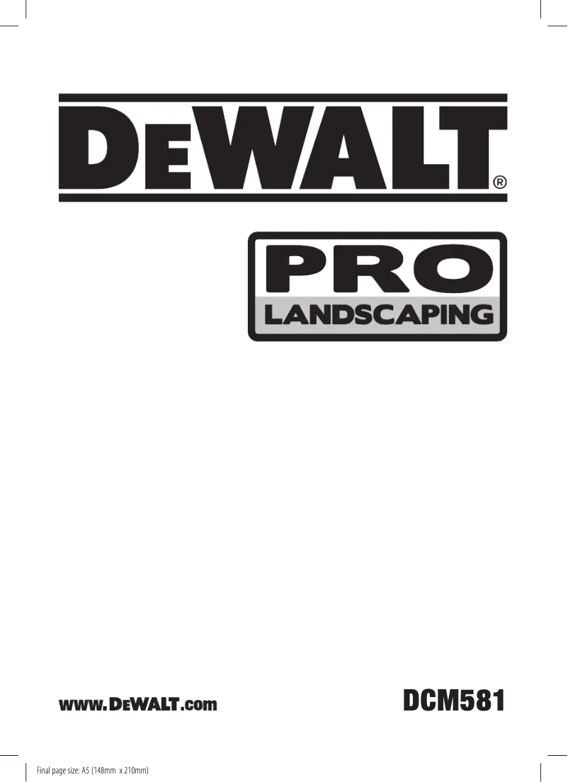 Page 1 of the manual User Manual DeWalt DCM581