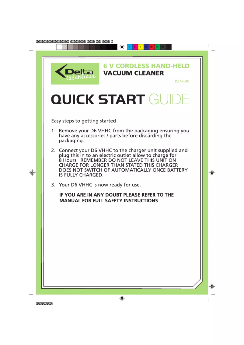 Page 1 of the manual User Manual Delta D6 VHHC