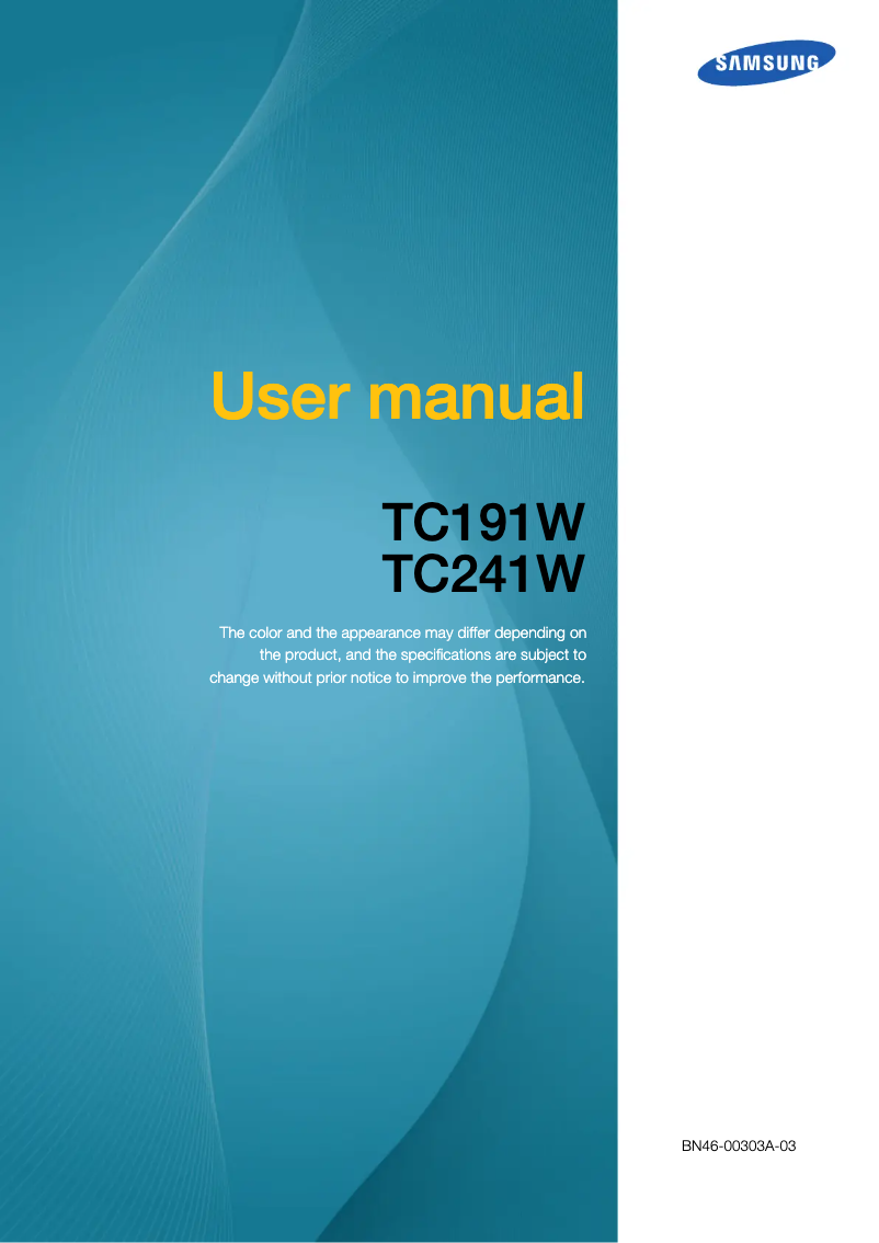 First page image of the manual for TC241