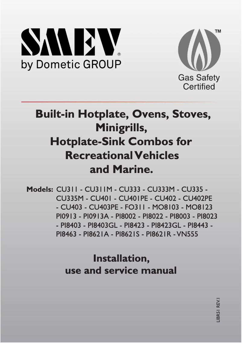 Page 1 of the manual User Manual Smev PI8463