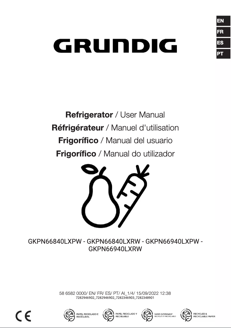 Page 1 of the manual User Manual Grundig GKPN 66940 LXPW