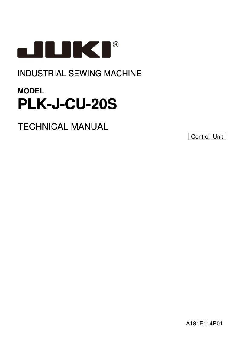 First page image of the manual for PLK-J-CU-20S