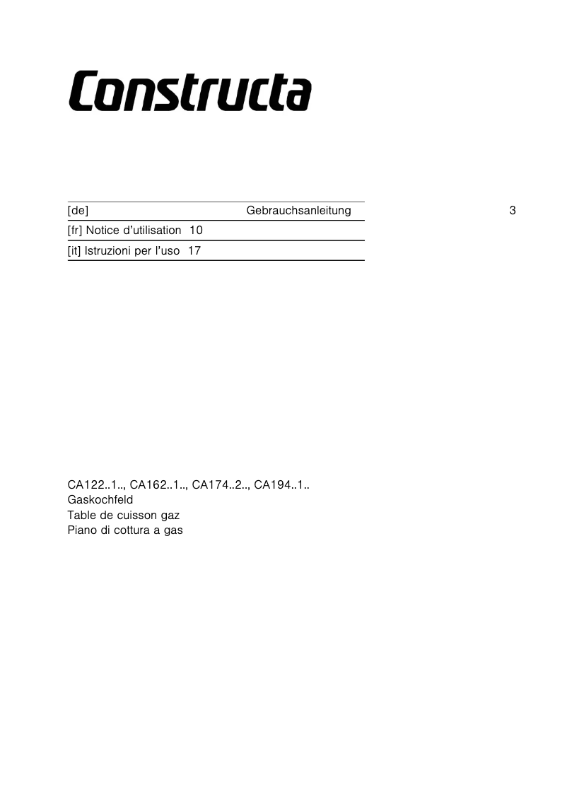 First page image of the manual for CA174652NL