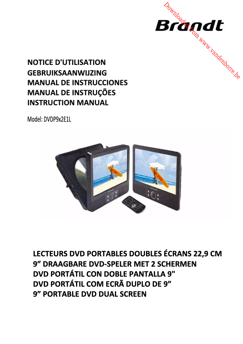 First page image of the manual for DVDP9X2E1L