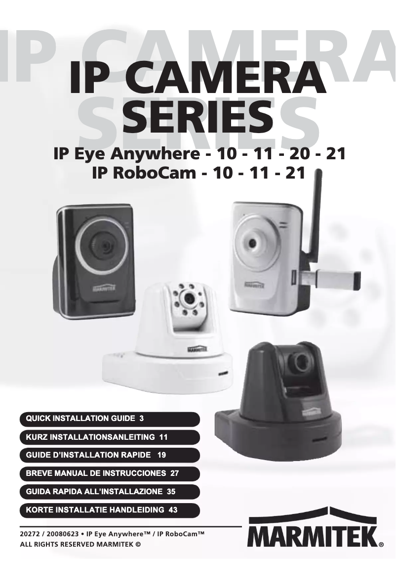 Page 1 de la notice Manuel utilisateur Marmitek IP Eye Anywhere 20