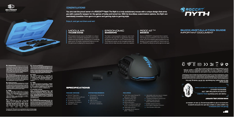 First page image of the manual for Nyth