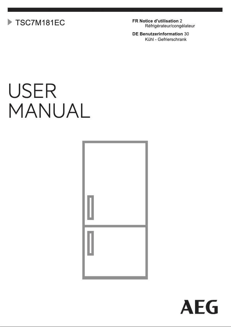 Page 1 of the manual User Manual AEG TSC7M181EC