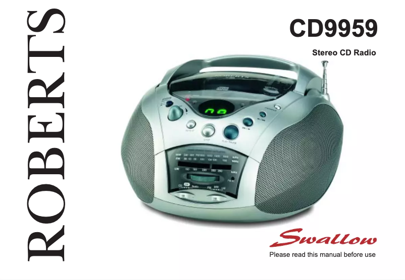 Page 1 of the manual User Manual Roberts Swallow CD9959