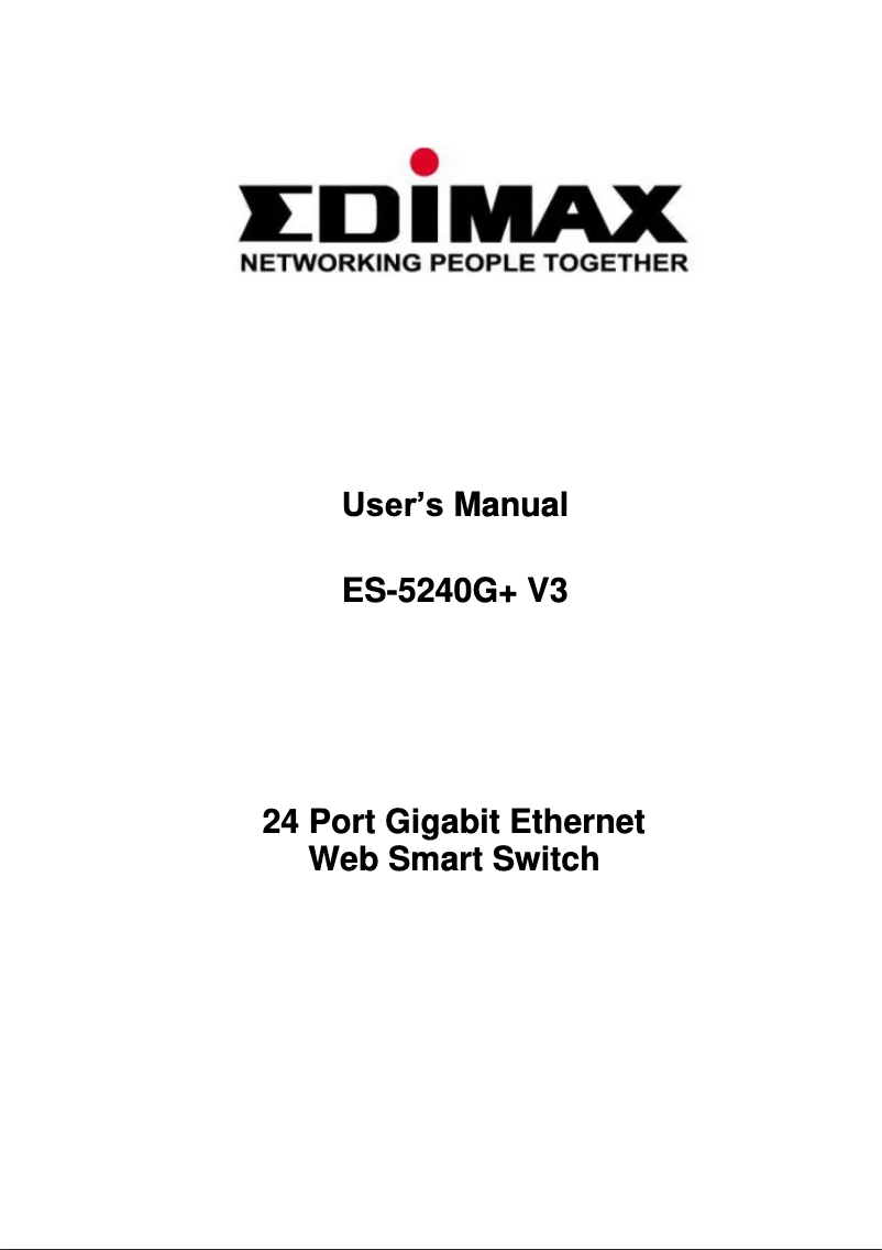 Page 1 of the manual User Manual Edimax ES-5240G+ V3