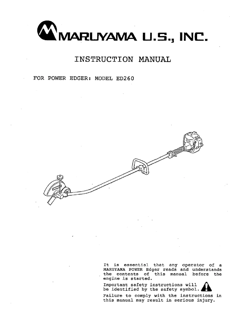 First page image of the manual for ED260