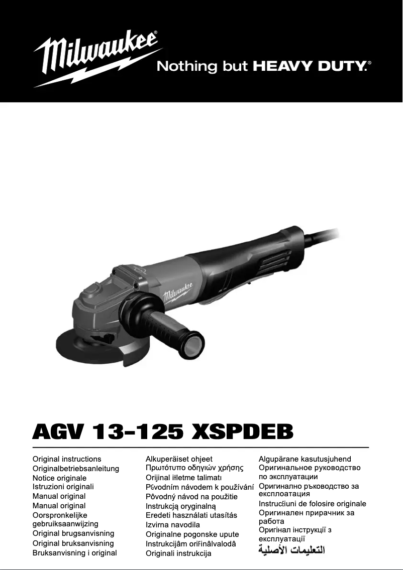 Page 1 of the manual User Manual Milwaukee AGV 13-125 XSPDEB