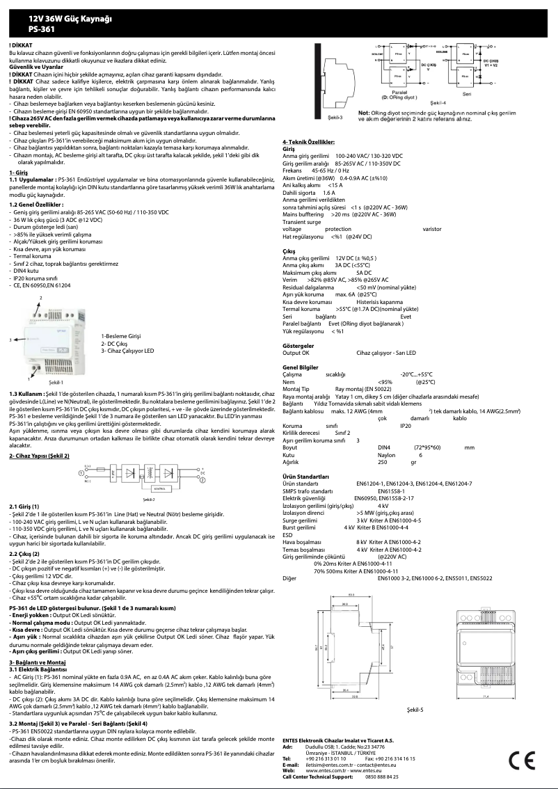 Page 1 of the manual User Manual ENTES PS-361